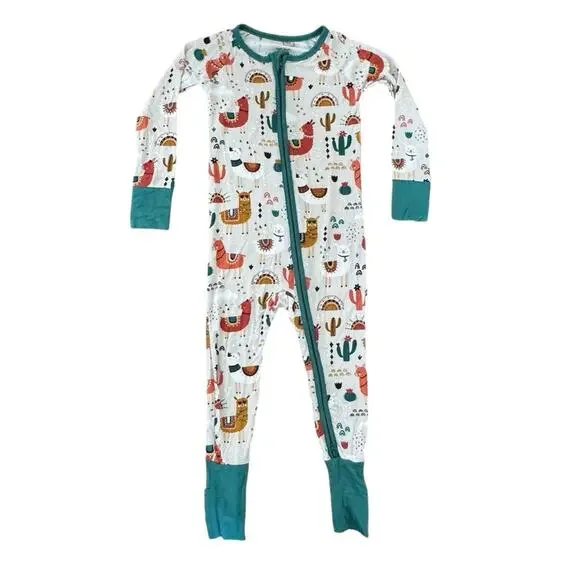 Little Sleepies Llama Love Zippy Pajamas Bamboo Size 18-24 Months - Picture 1 of 7